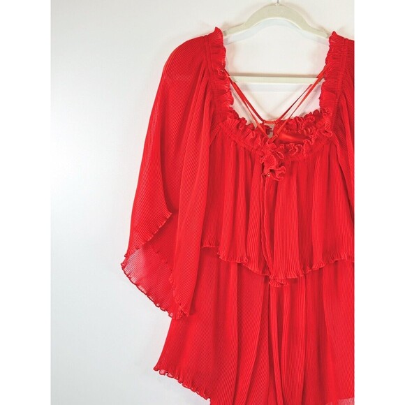 Alice McCall Womens Romper Red Locomotion Playsuit Off Shoulder Ruffle Size 6 - Picture 8 of 11